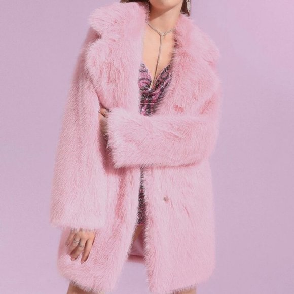 . Jackets & Blazers - Faux fur Pink Teddy Coat Jacket